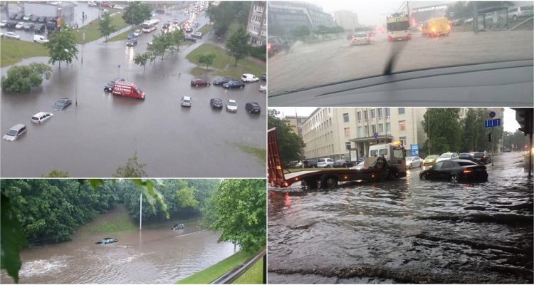 Vilniaus gatvės per liūtį virto upėmis