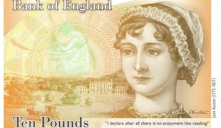 Anglijos centrinis bankas išleido naują banknotą su Dž. Ostin atvaizdu